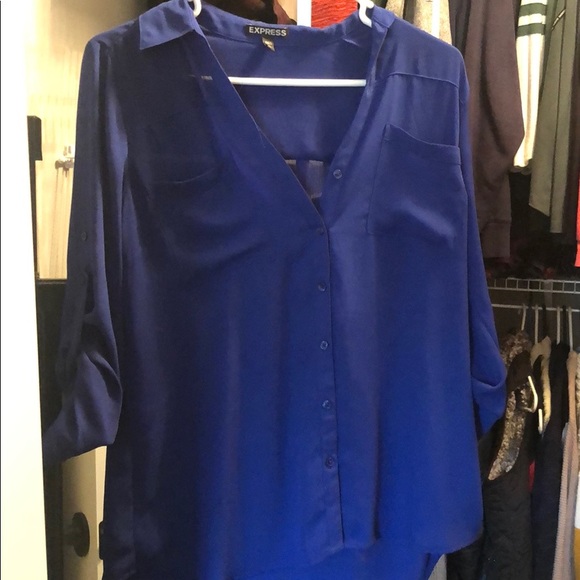 Express Royal Blue Portofino Top - Picture 1 of 1